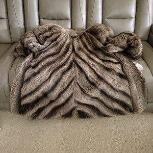 Luxurious Real RACOON Fur Coat, Wide Sweep